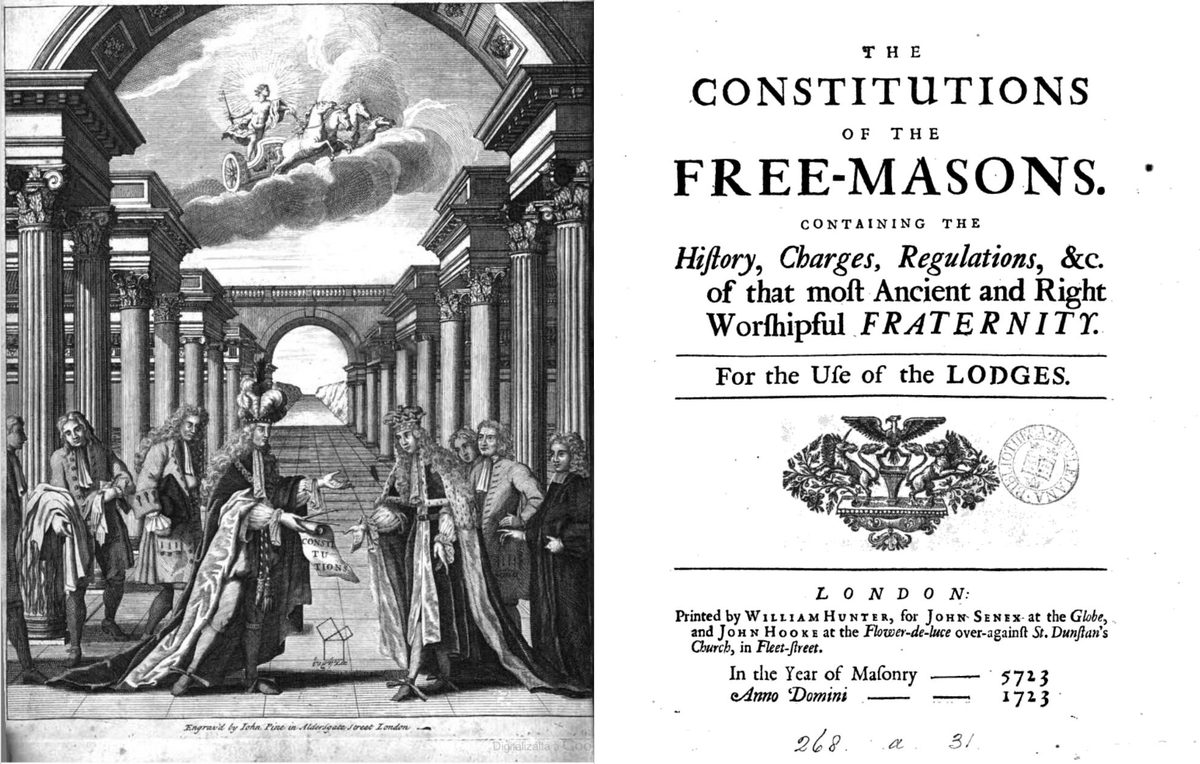 Title page of Anderson's Constitutions, 1723