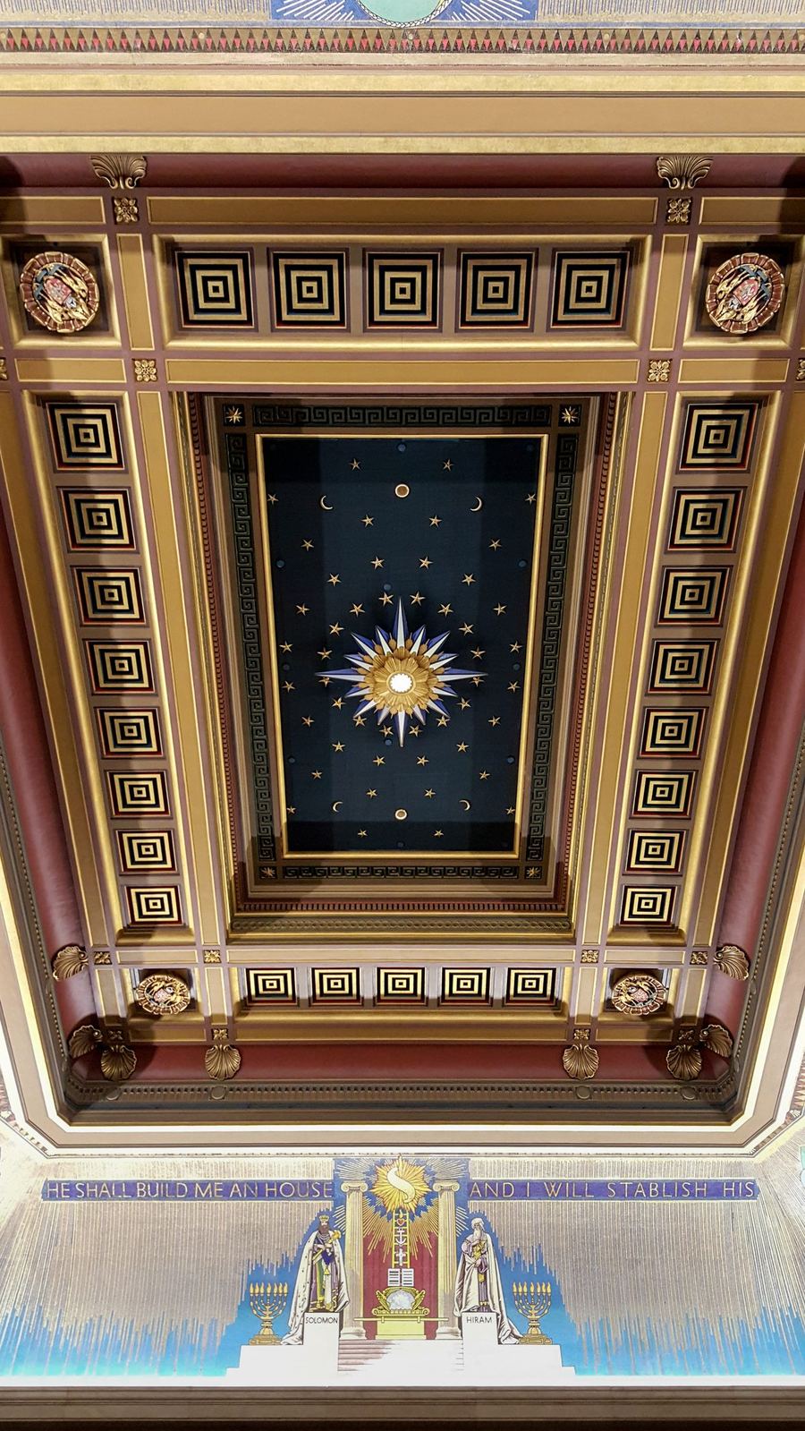 The Grand Temple ceiling at Freemasons' Hall, London